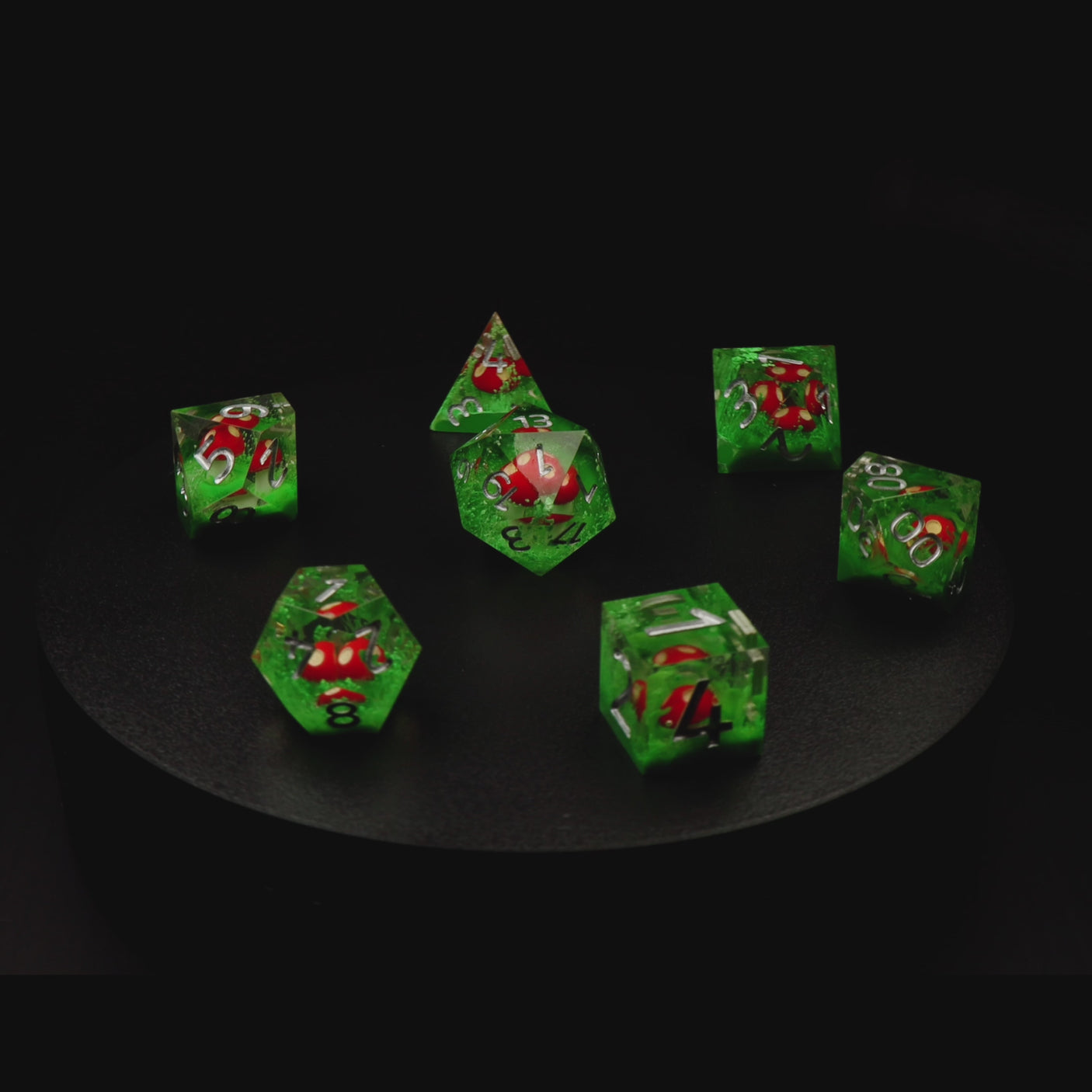 Mushroom, Sharp Edge, Polyhedral Dice Set