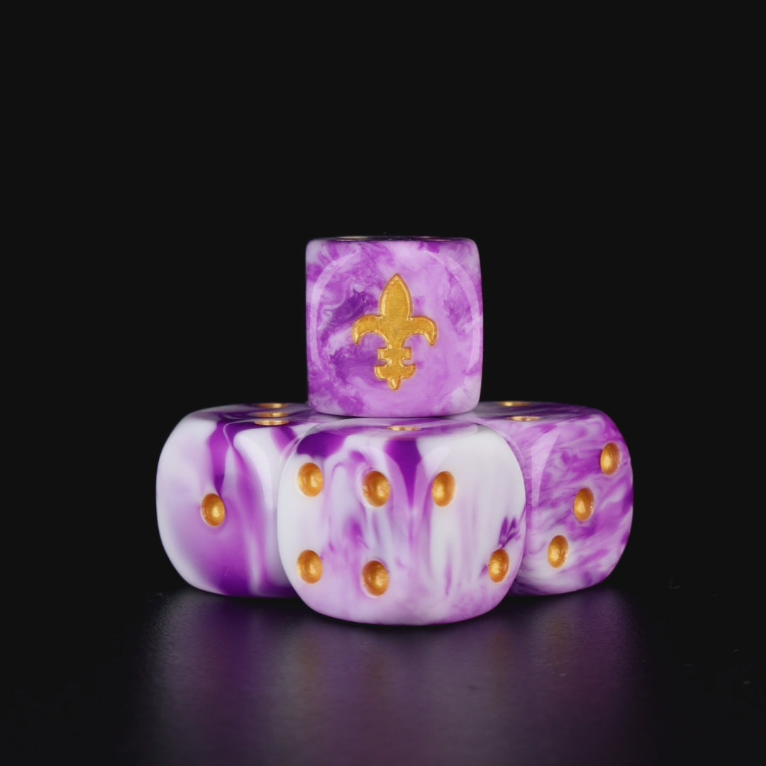 Fleur De Lis 16mm Dice - Purple