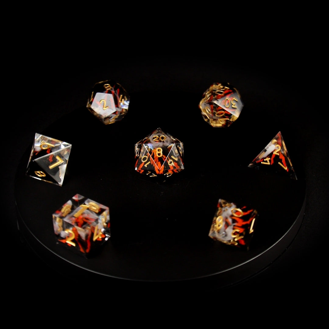 Volcano Sharp Edge RPG Dice Set - 7 Pieces