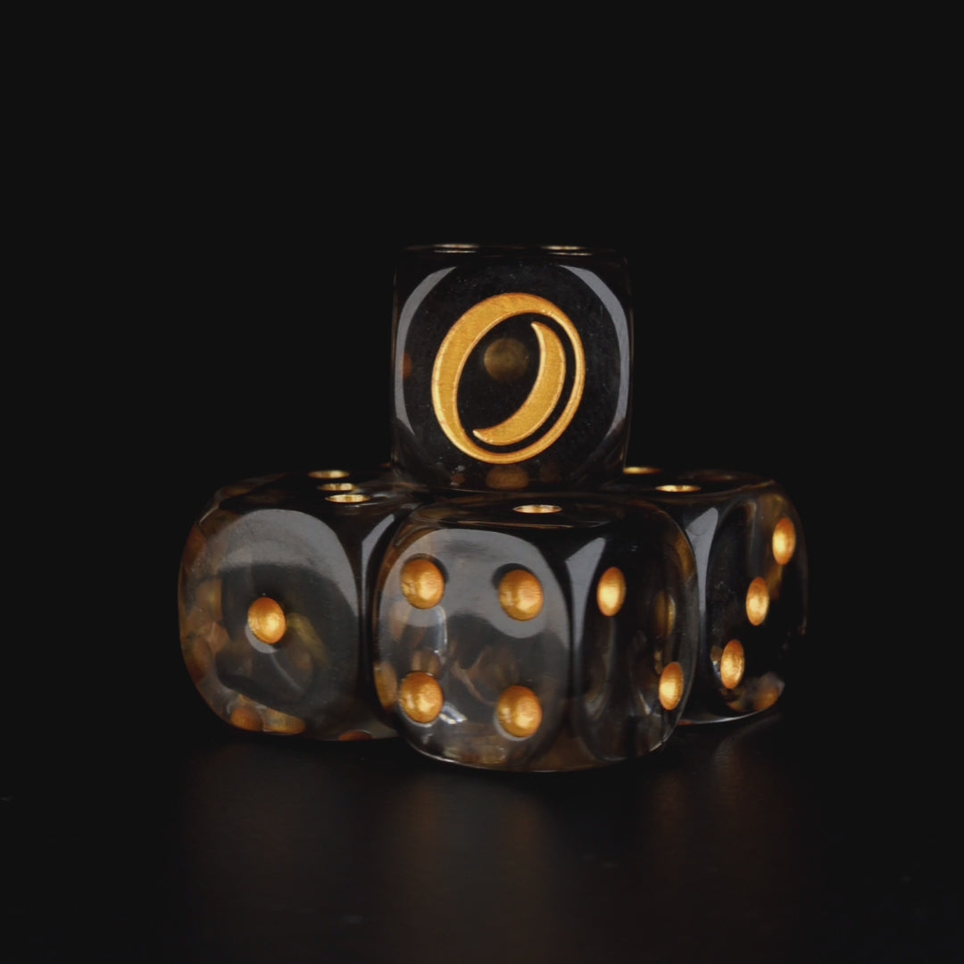 Translucent Gold Ring, 16mm Dice