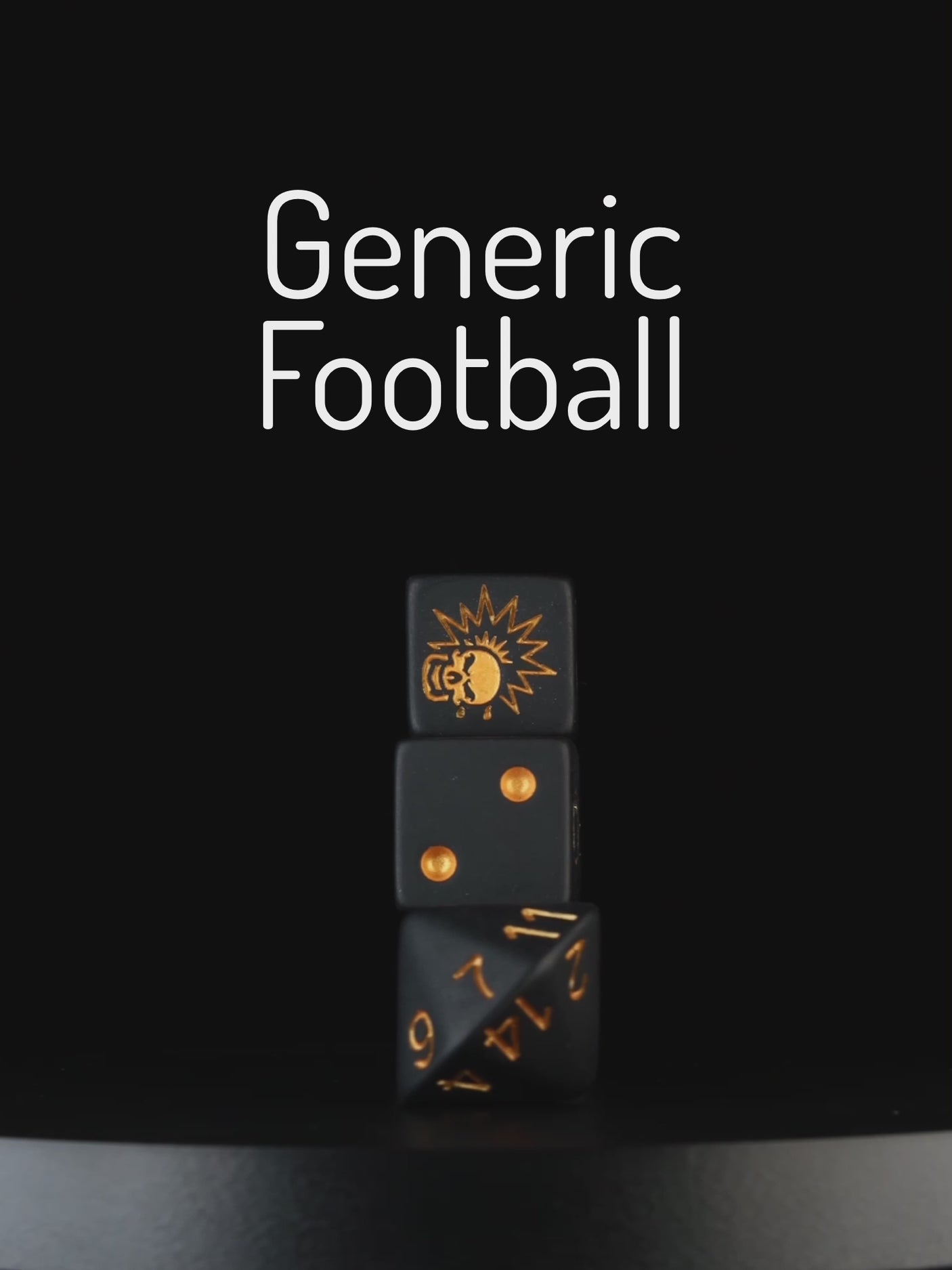 Matte Black, Football Dice Sets