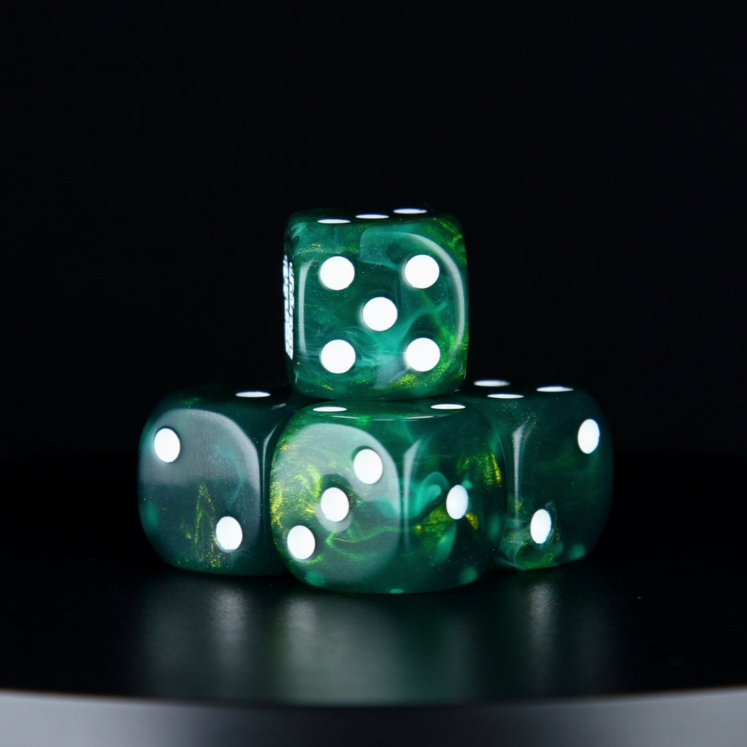 Twin Headed Lizard Dice - Green & Gold