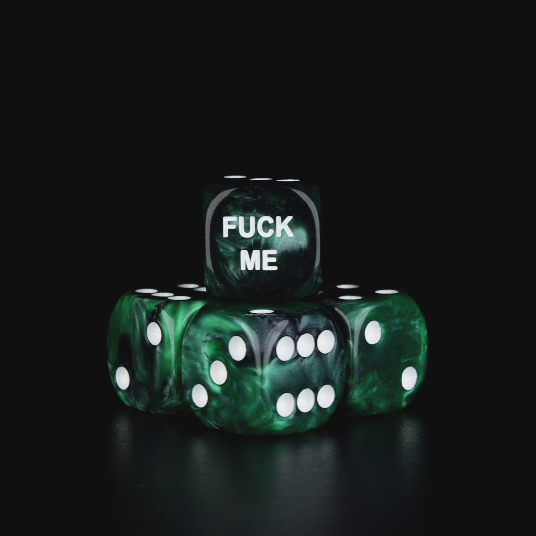 Fuck Me, Green, 16mm Dice