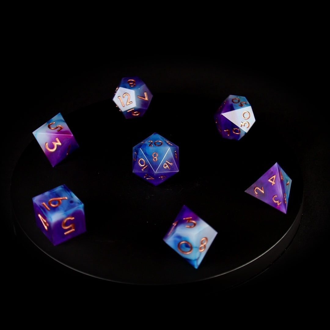 Aquamarine Sharp Edge RPG Dice - 7 Pieces