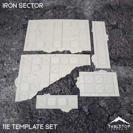 Tabletop Terrain Accessory 11e Iron Sector Template Set