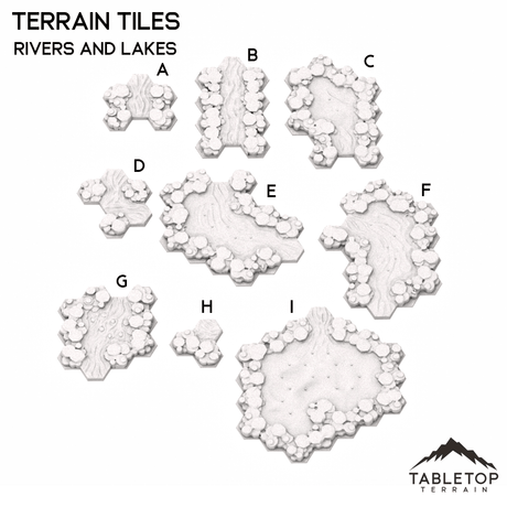 HEXTECH Rivers and Lakes Terrain Tiles - 6mm