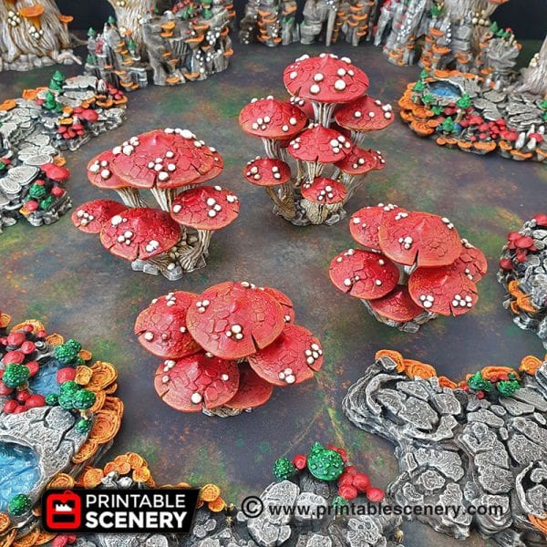 Magic Mushroom Clusters - Fantasy Scatter Terrain / Trees