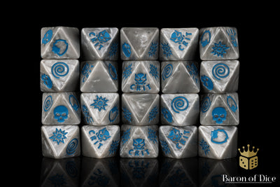 Panther, Silver, D8 Dice Set