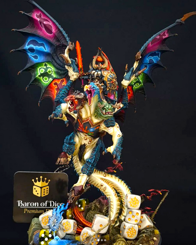 Chaos Demon, White Golden 16mm Dice